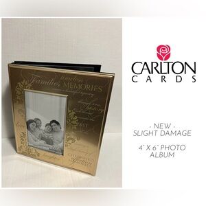 🆕CARLTON CARDS - NEW SLIGHT DAMAGE - GOLD PHOTO ALBUM / BOOK
